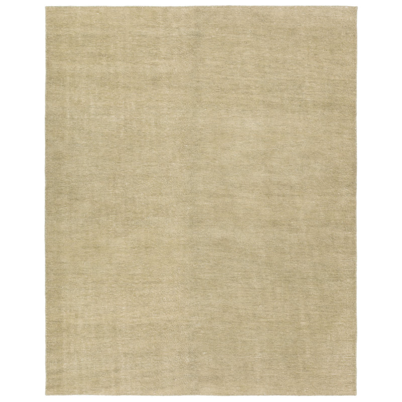 Normanno Limon Handwoven Solid YellowGold Area Rug (8'6"x11'6"), Runner 3' x 10'