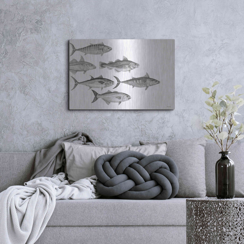 «Highland Dunes» «Variety of Fish I» par Cindy Jacobs, art mural en métal, H 24 po x l 36 po