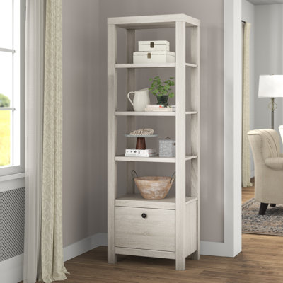 Albali 4-Tier/5-Tier Adjustable Bookshelf With Drawer by Laurel Foundry Modern Farmhouse