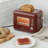 WILLOW Kitchen 2-Slice Toaster with Window - Perfect for Toasted Bagels, Compact Design, Crumb Tray - BURGUNDY-122877468