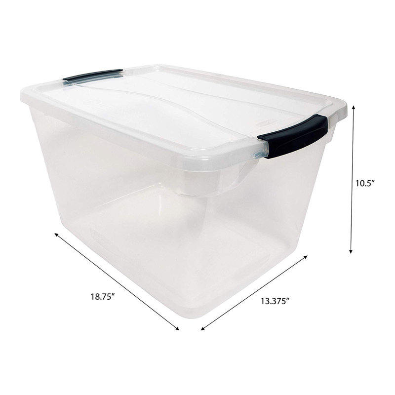 Rubbermaid Cleverstore Clear 16 Qt Plastic Storage Bins with Lids, 6-Pack, 6 Pack