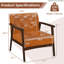 Chaise d'appoint à structure en bois d'hévéa avec accoudoirs pour le salon-381562619
