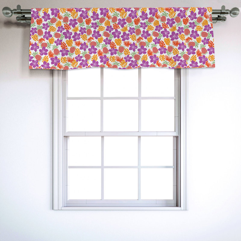 Sateen Floral Ruffled Window Valance