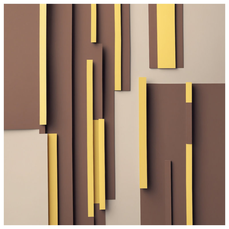 Brown Yellow Rectangular Blocks Duvet Covers, Queen