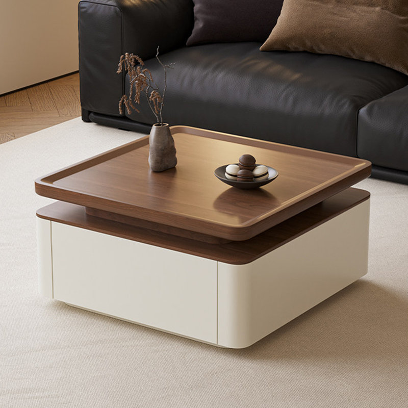Medieval-style square storage coffee table