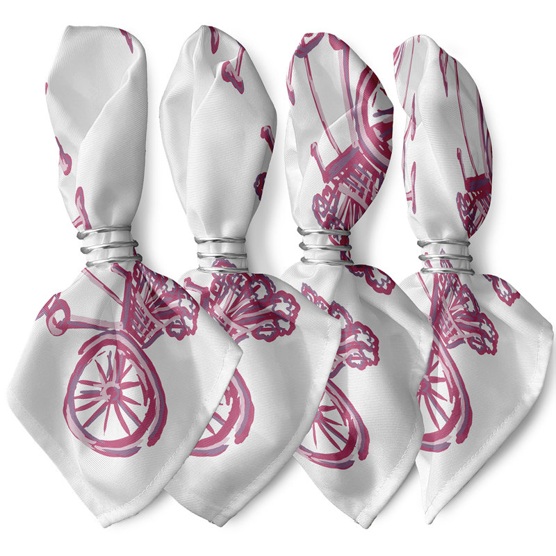 Serviette La Bicicleta, L 18 po x L 18 po, Joues roses