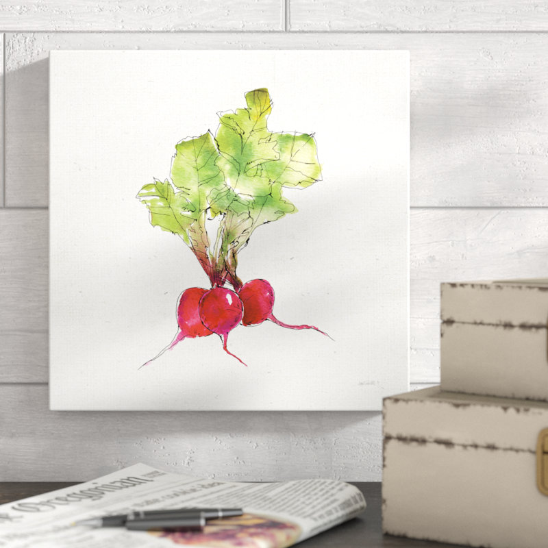 Veggie Market II Radish by Anne Tavoletti - Wrapped Canvas Painting, 30cm H x 30cm W