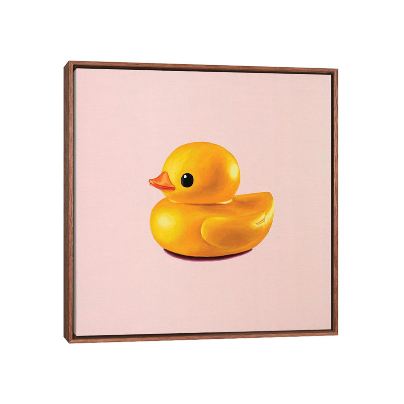 Canard en caoutchouc par Oleksandr Balbyshev - reproduction d'art, H 26 po x l 26 po x P 1,5 po, Toile avec cadre brun