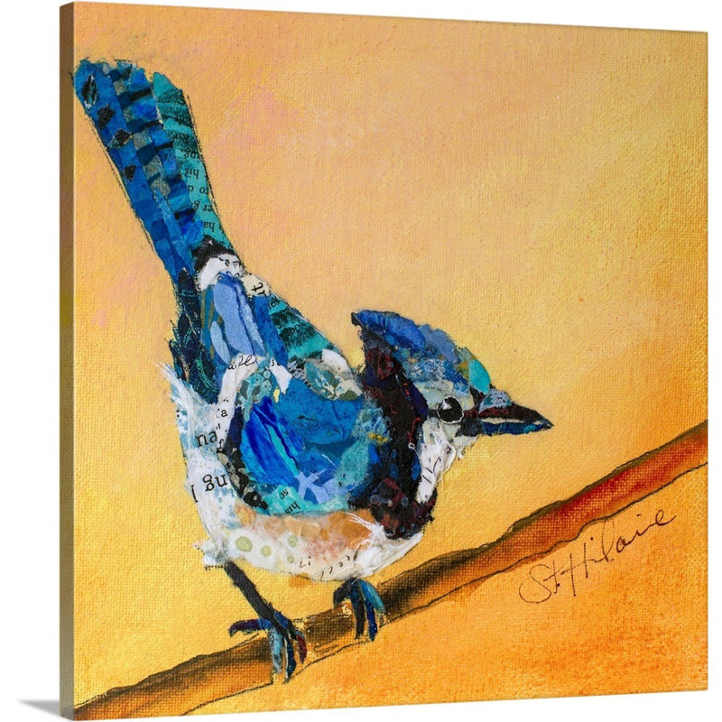 «Blue Jay Blessing» par Elizabeth St. Hilaire - reproduction d'art, Toile tendue, H 24 po x l 24 po x P 1,25 po