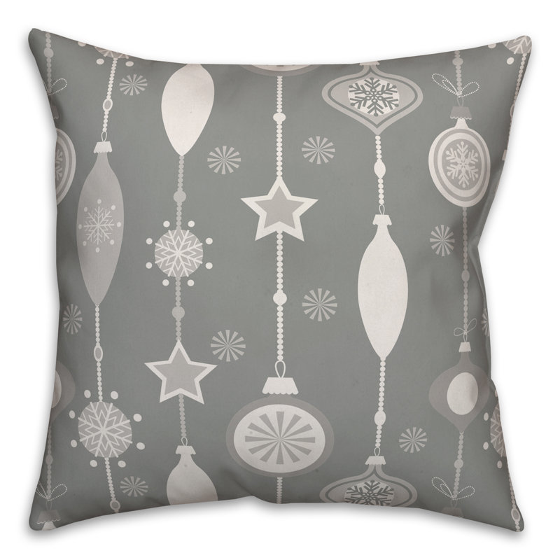  Coussin décoratif Ornament, Gris, 18 po x 18 po, Housse de coussin seulement - sans coussin