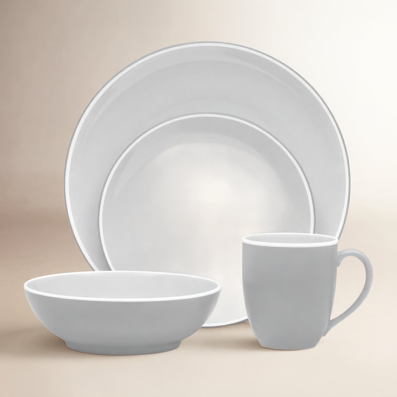 Noritake ColorTrio Coupe 4-Piece Place Setting, Slate