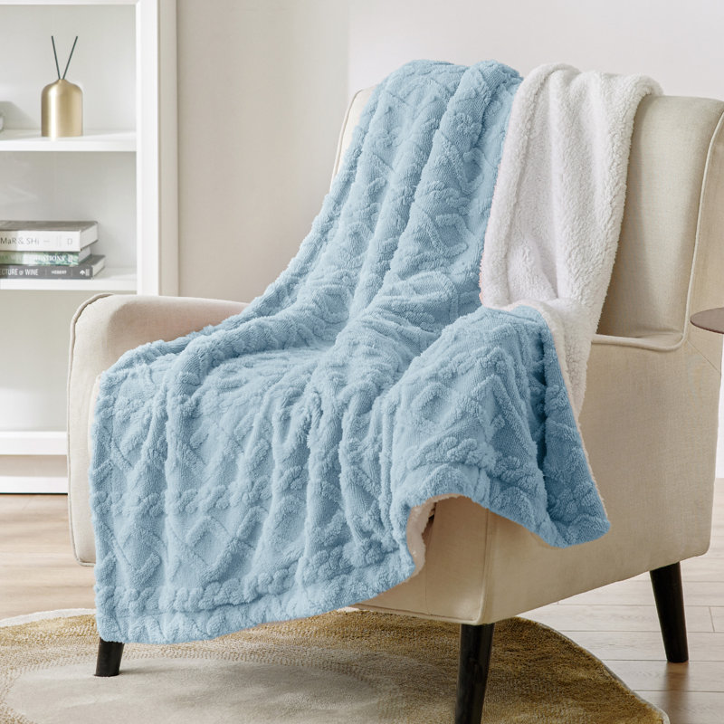 Couvre-lit pour lit Sherpa, Jeté, Bleu