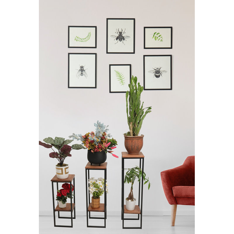 Solid Wood Top Nesting Tables End Table with Storage