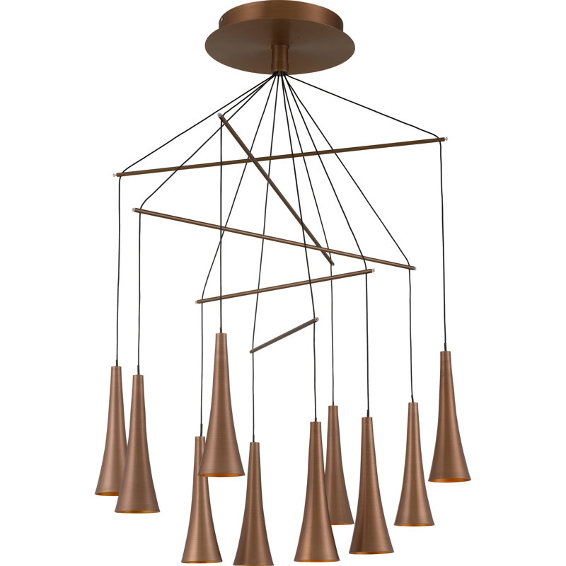 Lustre 10 lumières à abat-jour Platinum