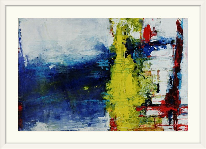 " Tepid " by Joshua Schicker, White Framed, 28" H x 38" W x 1" D