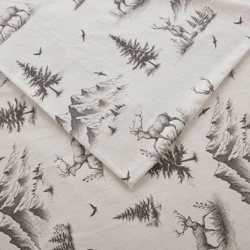 4 PCS Sheet Set Deer Toile, Twin Sheet Set