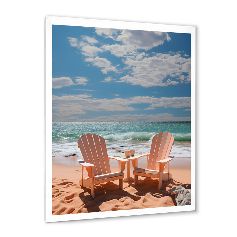 Chaise de plage Dream II - Décoration murale nautique et plage, H 32 po x l 16 po x P 1 po, Cadre photo blanc