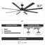 Ventilateur de plafond à 72 pales de 72 po en aluminium DEL avec lumière à intensité variable et télécommande-107162102-107162103