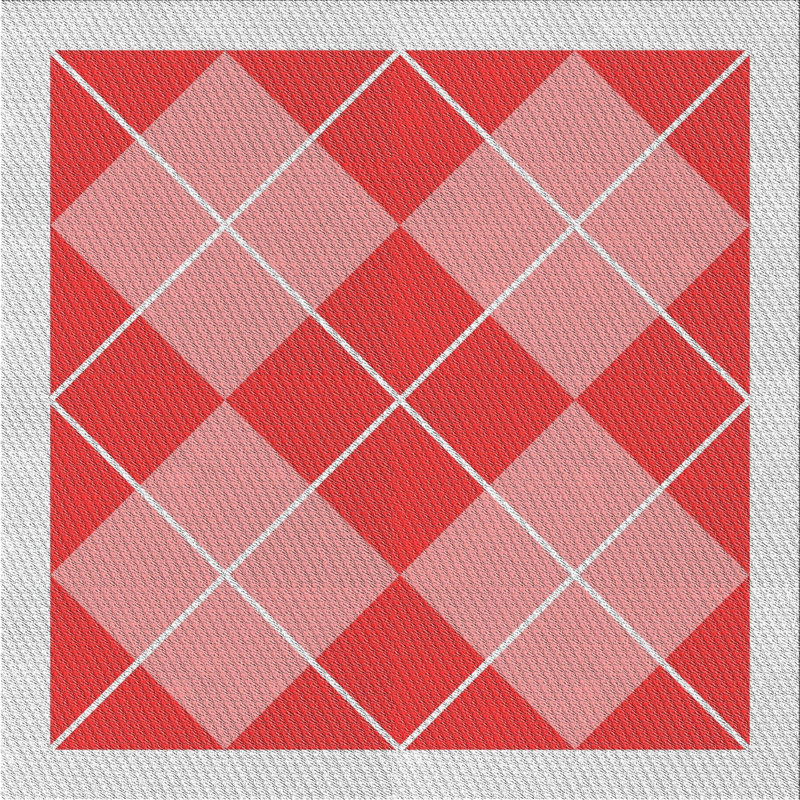 Tapis rouge / gris clair Power Loom, Carré 8 pi