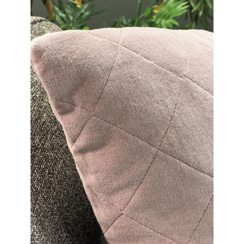 Rose Velvet Embroidered Square Throw Pillow 18" x 18"
