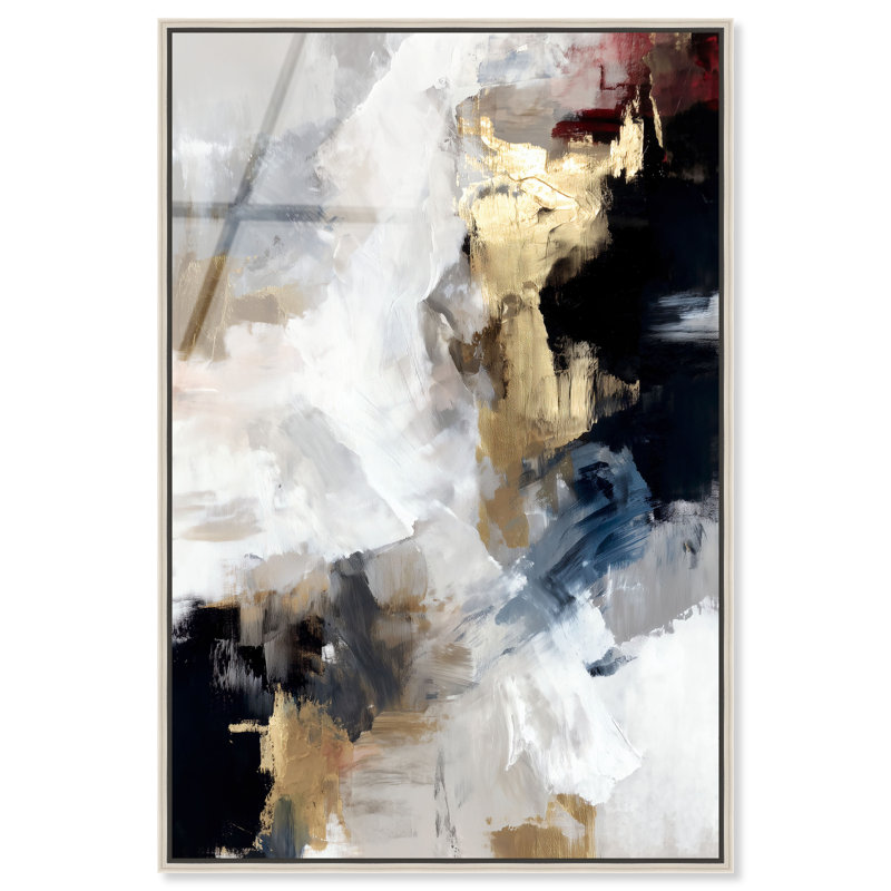 Décoration murale abstraite en acrylique V, encadrée par Art Remedy, cadre argenté, 20 x 30, H 31 po x l 21 po, Cadre argenté