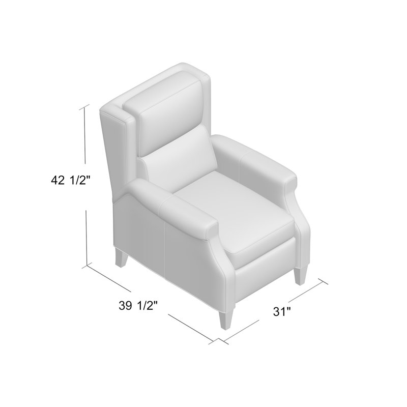 Gallaway Recliner, Aline Fumo Genuine Leather, Plantation, Power