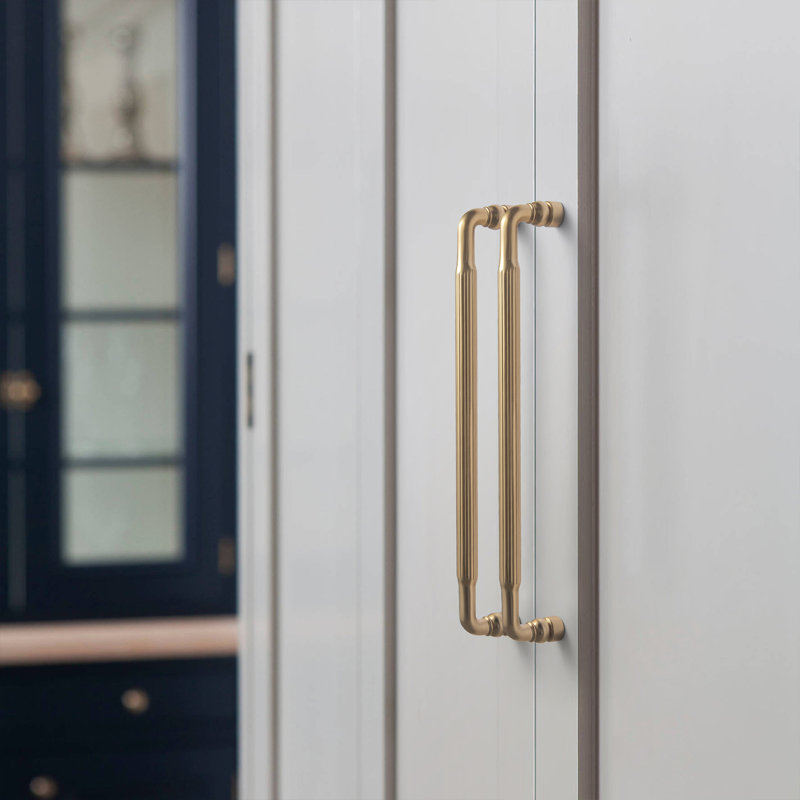 Grooved Tubular Cabinet Pull, 7 9/16", Champagne Bronze