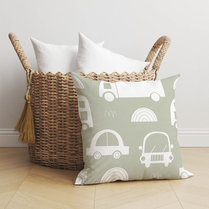 Coussin décoratif trafic, H 18 po x l 18 po, Vert clair