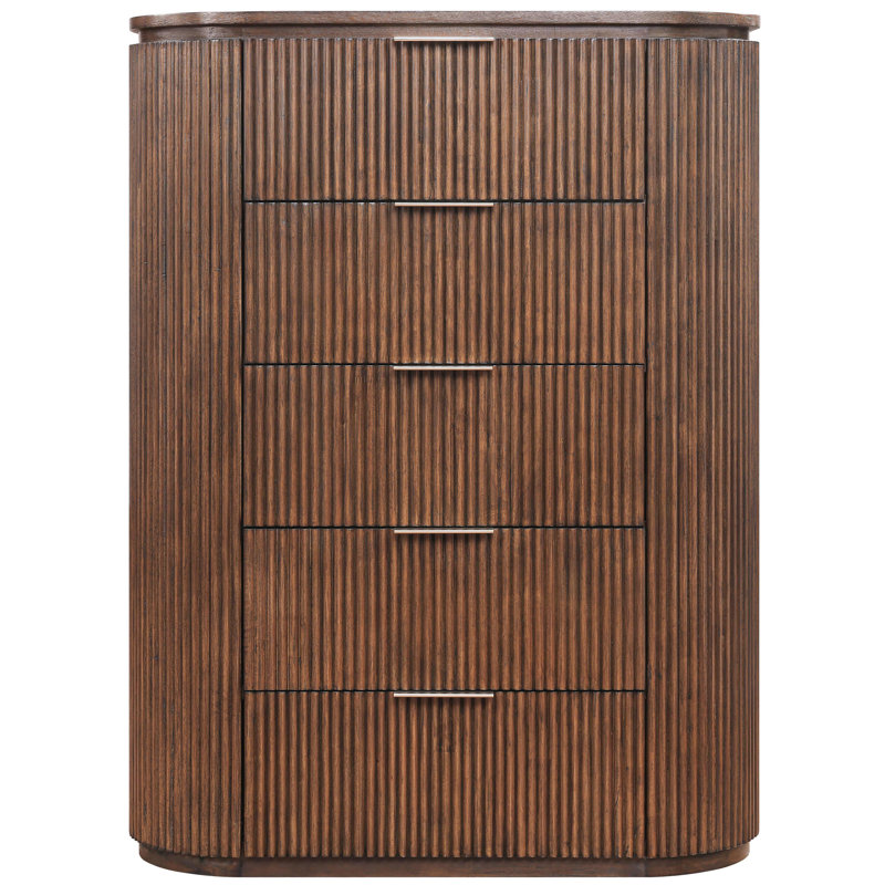 Commode en bois massif et placage Iyona, Brun