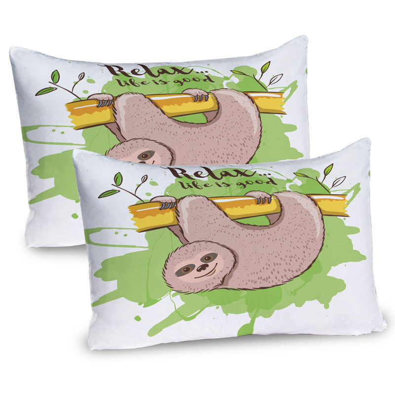 Ensemble de 2 taies décoratives Ambesonne Sloth, H 20 po x l 30 po
