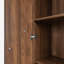 Armoire de rangement haute Apex avec porte cannelée et tablettes ouvertes pour le salon, le vestibule