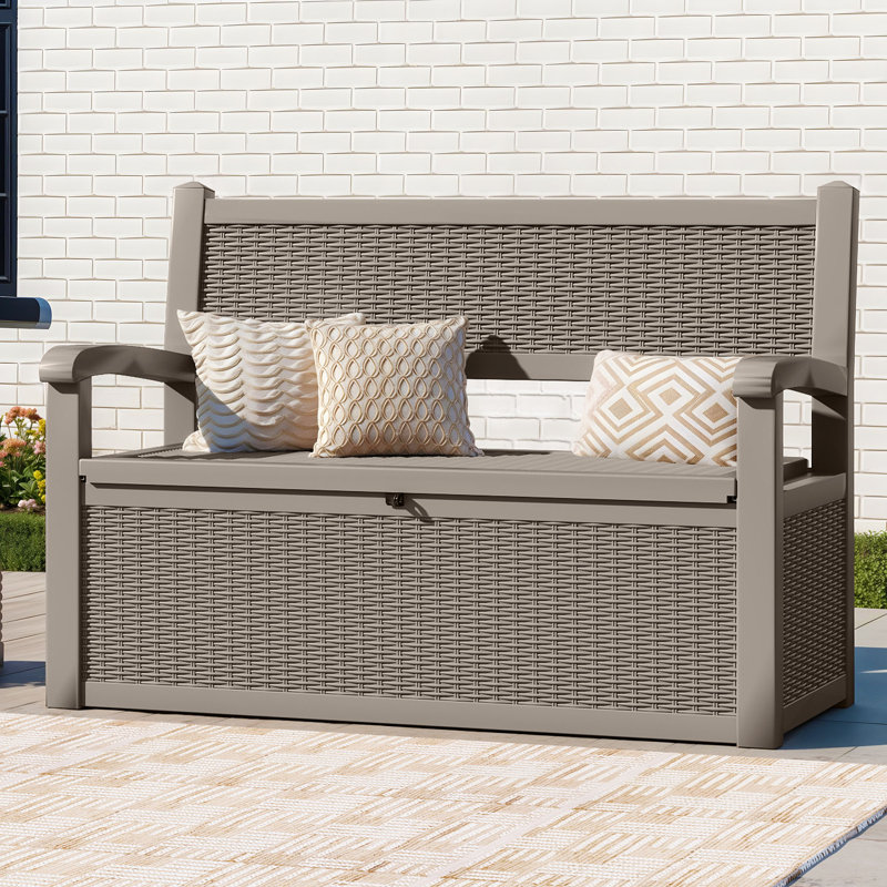70 Gallon Storage Bench Deck Box, Brown