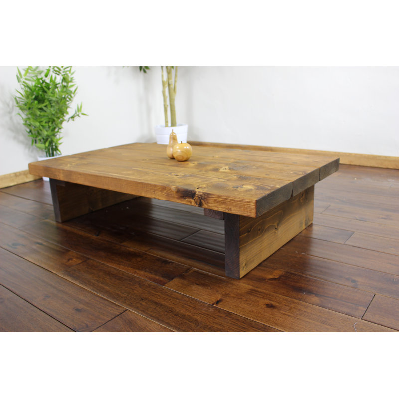 Norene Solid Wood Sled Coffee Table, Rugger Brown, 30" H x 60" L x 60" W