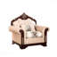 Fauteuil d'appoint de style classique avec accoudoirs arrondis et pieds arrondis avec accoudoirs à détails arrondis dans les bureaux élégants