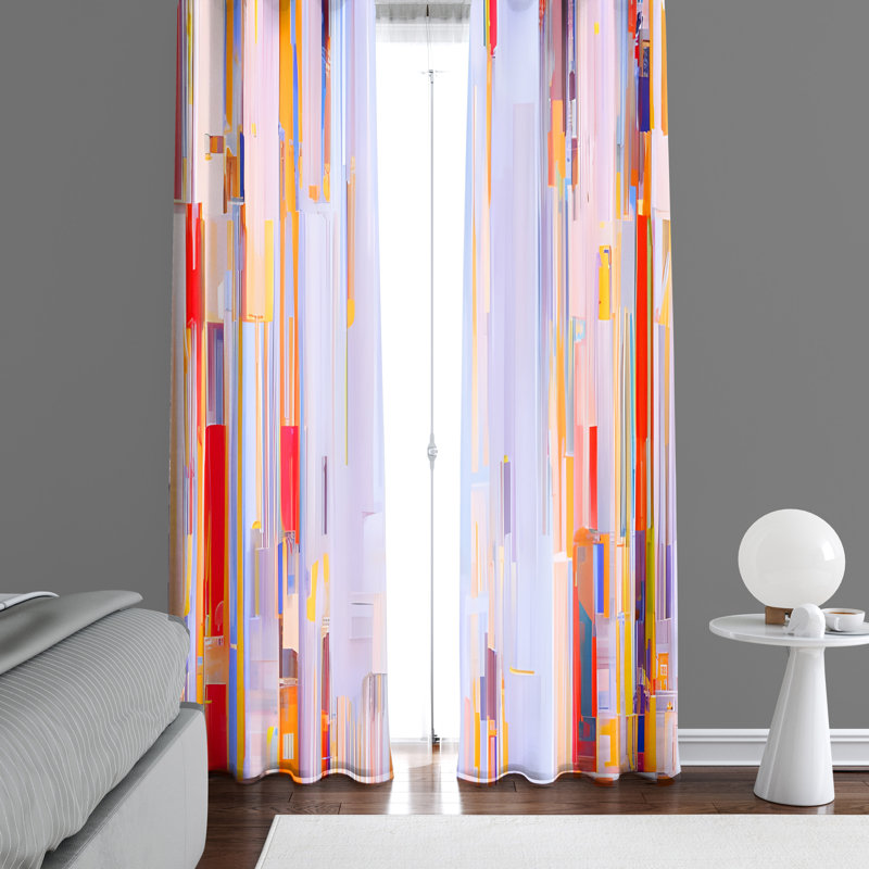 Paire de rideaux semi-transparents Alaena, L 20 po x L 82 po