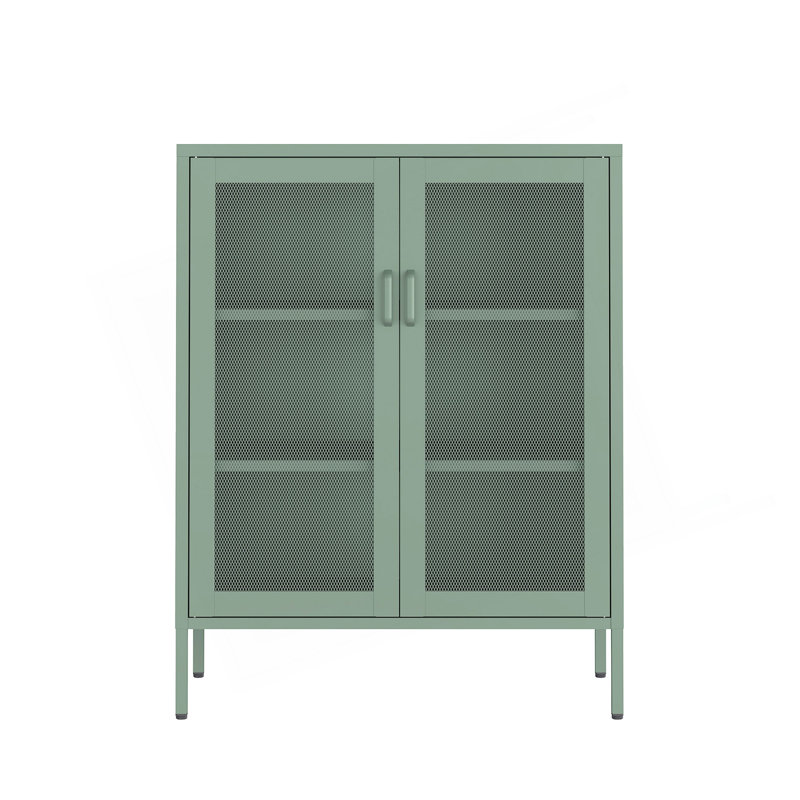 Amelia 32" Metal Accent Cabinet, Sage Green