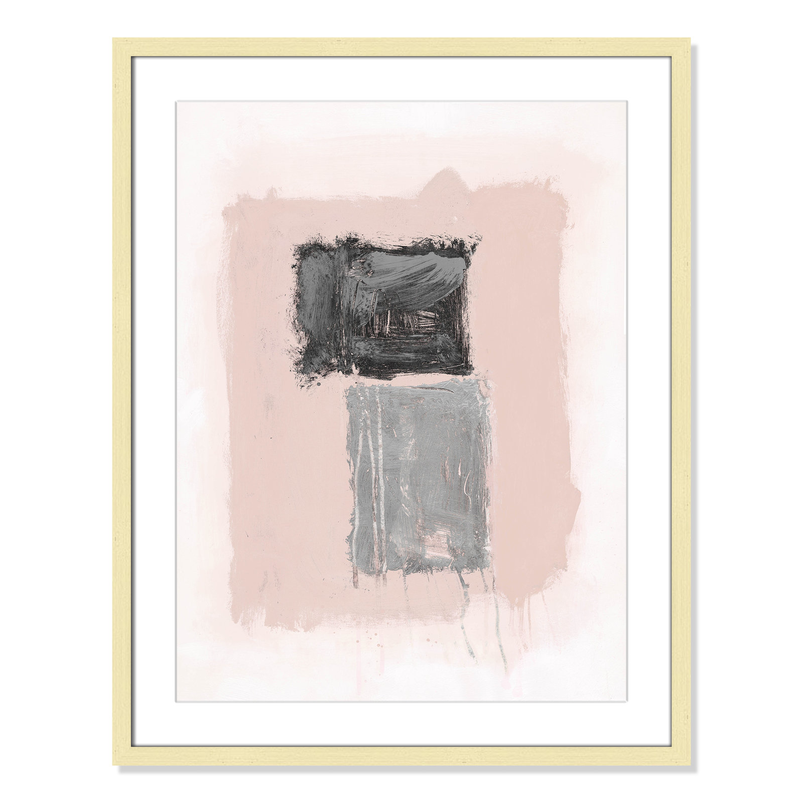 Pink, Black And Silver Shimmer II by Casa Fine Arts, 29.5" H x 23.5" W x 1.25" D, Gold Matted Picture Framed
