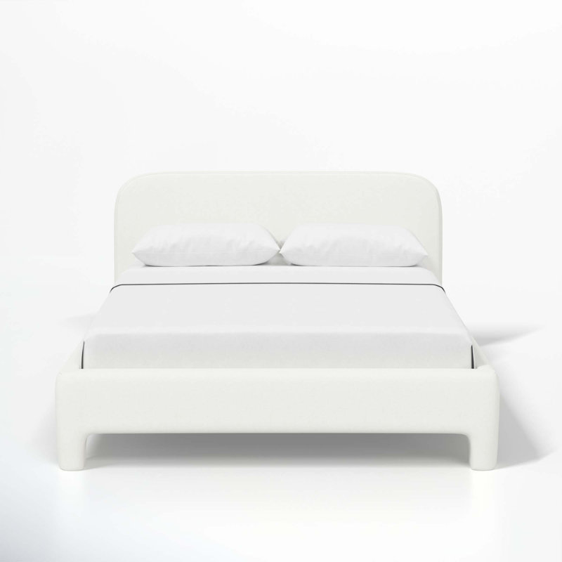 Illy Upholstered Standard Bed, Queen, Zuma White Textured Linen