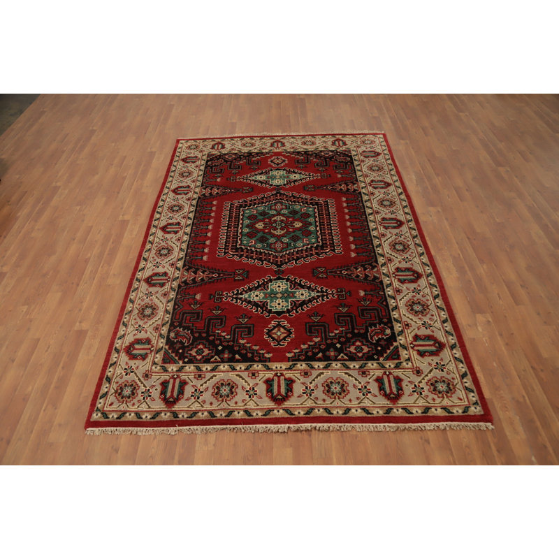 Tapis géométrique fait à la main 6 x 9