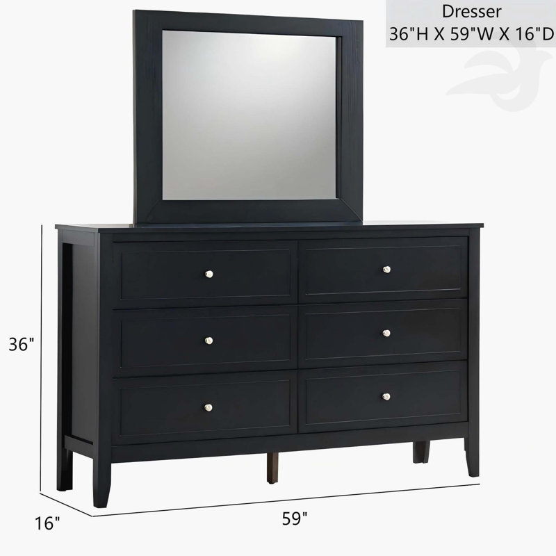 Commode (sans miroir), noir, Noir