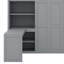 Lit mezzanine avec garde-robe, bureau et tablettes-1076254575