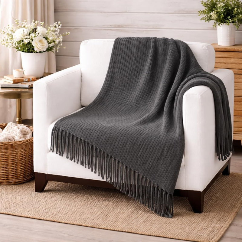 Soft Cozy Throw Blanket, Slate