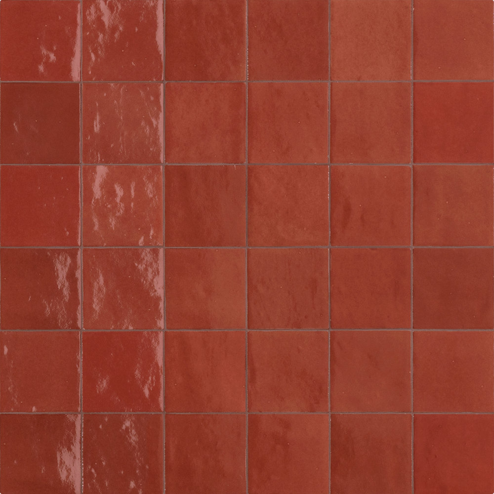 Greenwich 4" x 4" Glossy Tile, Bordeaux