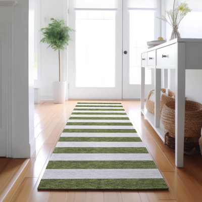 Premium Machine Washable Cerrito AMF528 Olive Rug