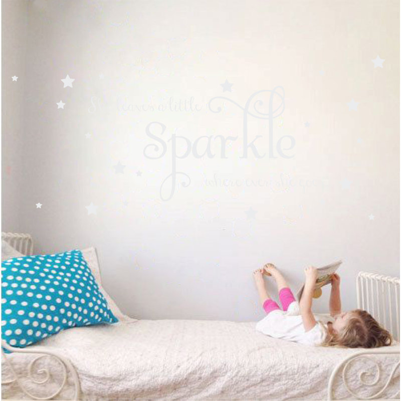 Décalcomanie murale sparkle, H 26 po x l 65 po x P 0,01 po, Blanc