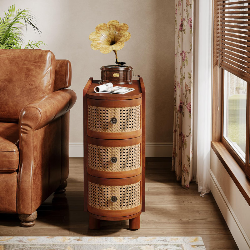 27cm W Solid Wood Bedside Table
