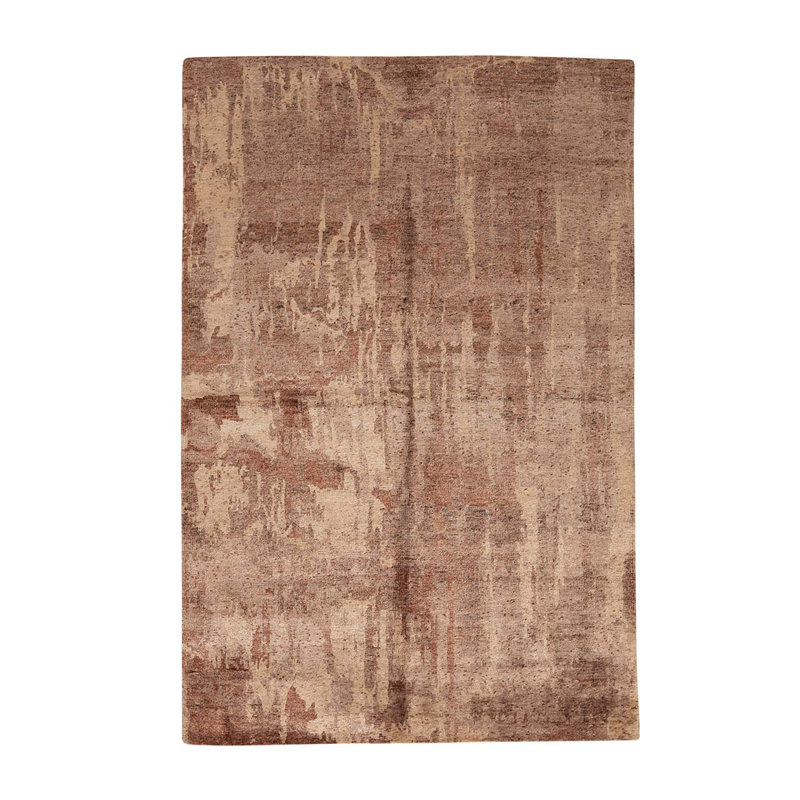 Abstract Area Rug in Cream/Rust
