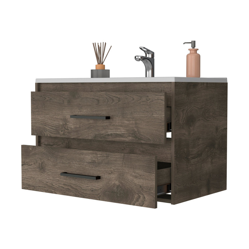 2-Drawer Wall Mounted Bathroom Vanity