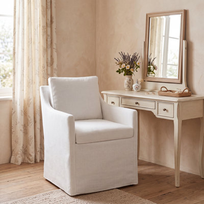 Fauteuil rembourré en lin
