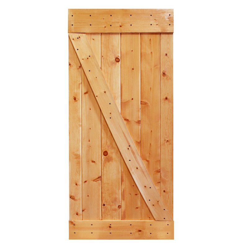 Porte de grange en bois lambrissé sans trousse de quincaillerie d’installation, Brun pâle, 36 po x 84 po